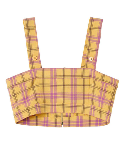 PLAID BUSTIER TOP