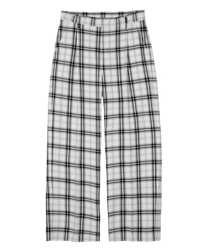 PLAID STRAIGHT LEG PANTS