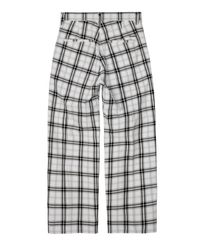 PLAID STRAIGHT LEG PANTS