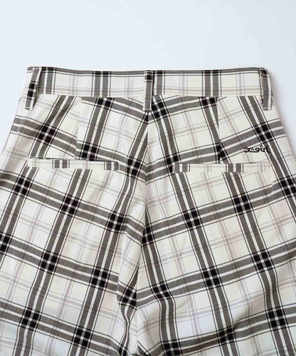 PLAID STRAIGHT LEG PANTS