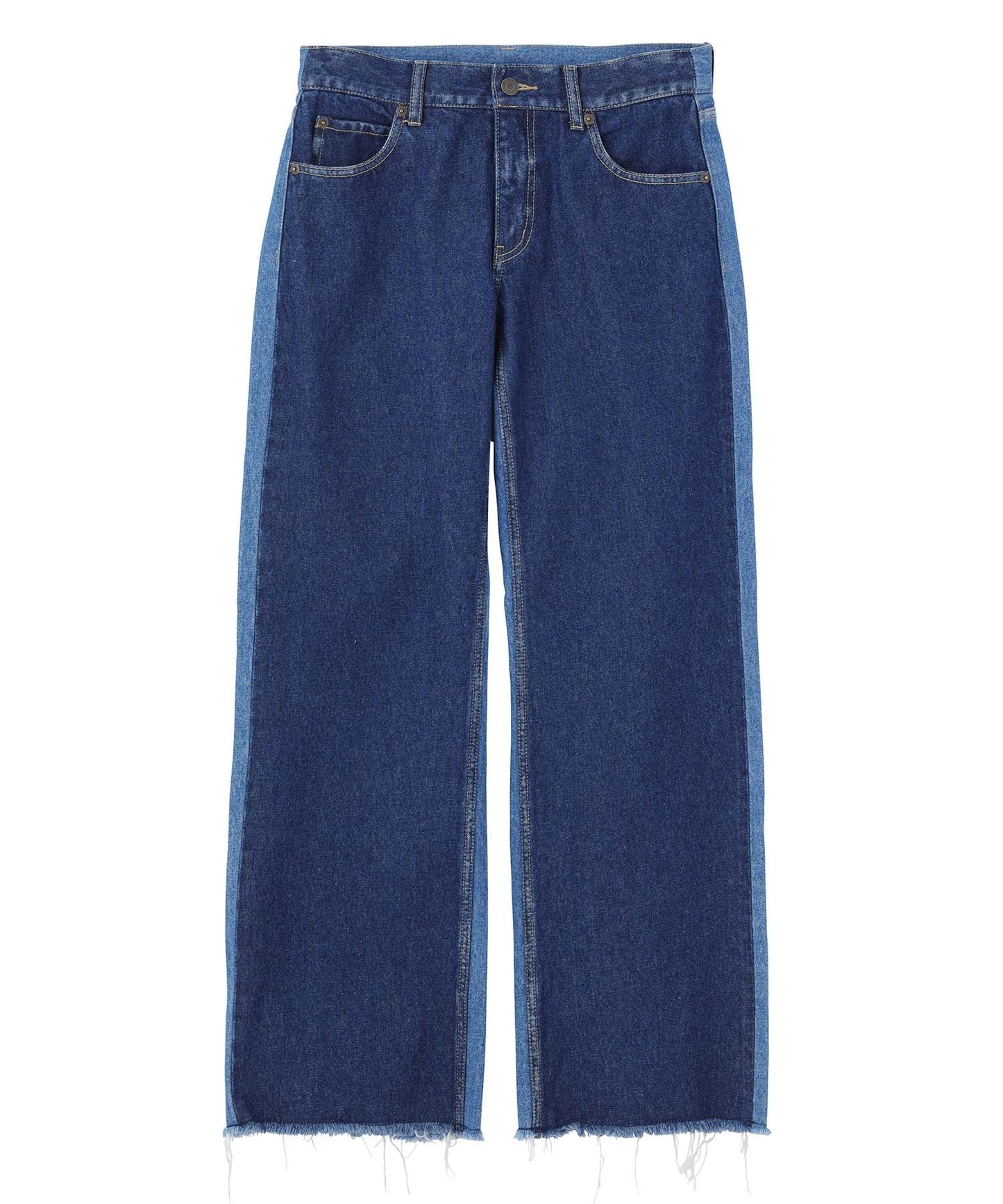 2-TONE LOW-RISE DENIM PANTS