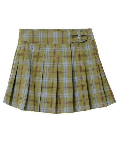 PLAID PLEATED MINI SKIRT