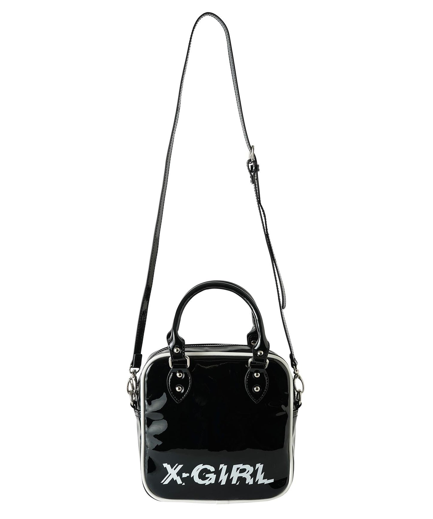 ENAMEL 2WAY SQUARE SHOULDER BAG