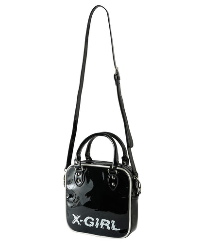 ENAMEL 2WAY SQUARE SHOULDER BAG