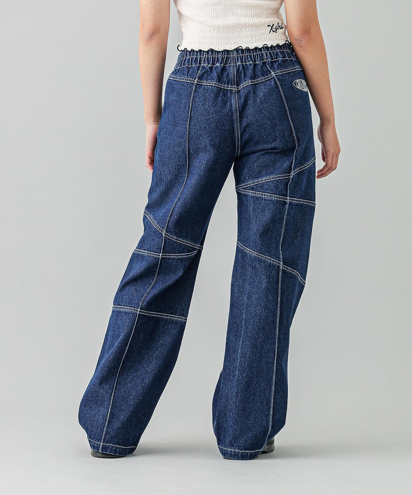 CONTRAST STITCH EASY PANTS
