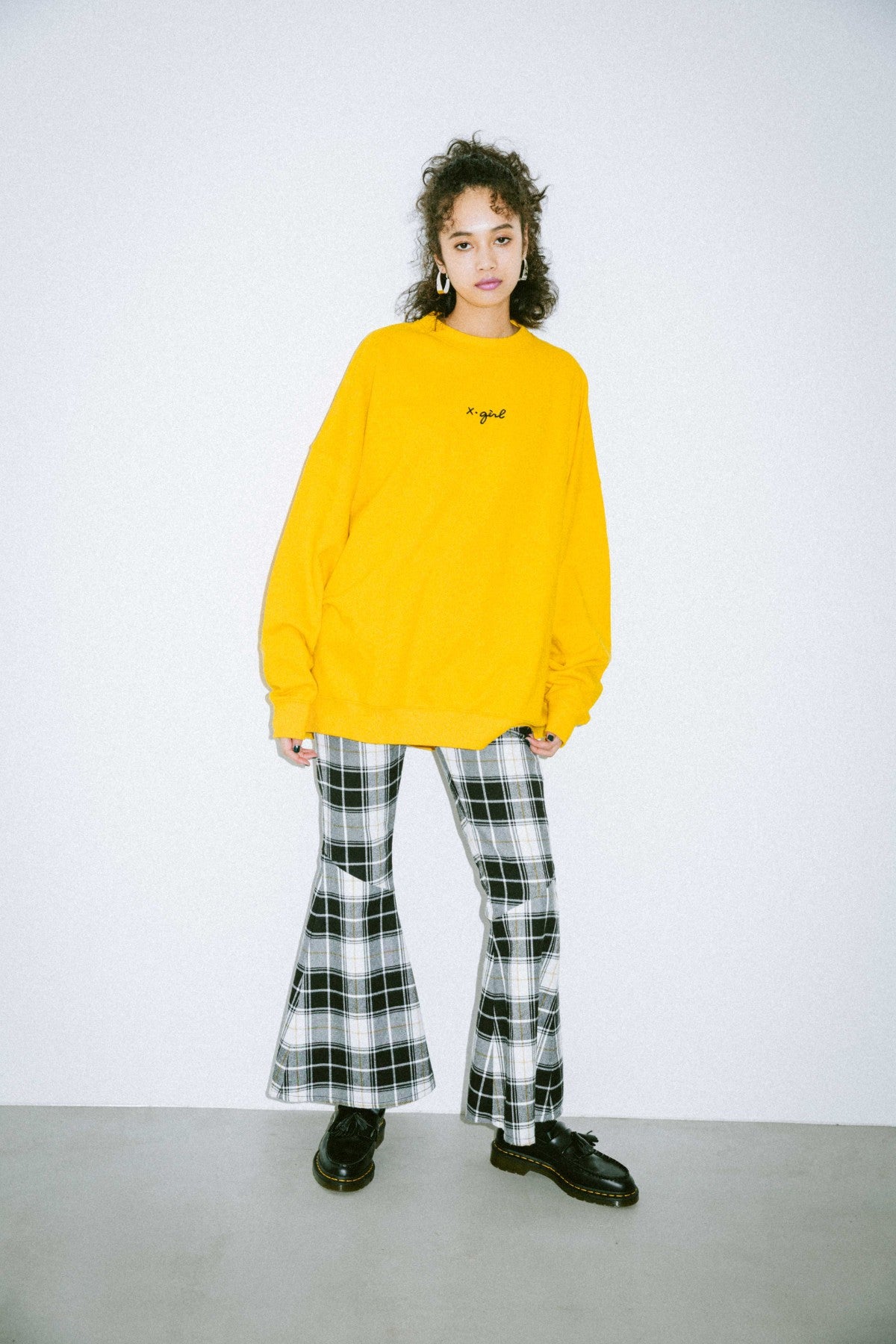 PLAID FLARE PANTS - X-girl