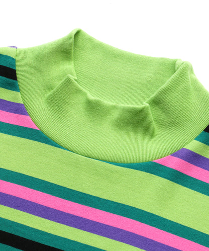 STRIPED BOTTLENECK TOP, C&S, X-Girl  