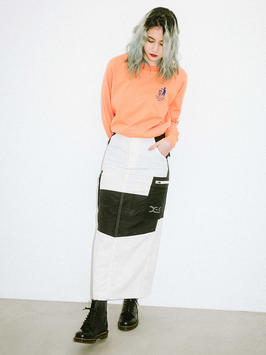 COLOR BLOCK CARGO MAXI SKIRT - X-girl