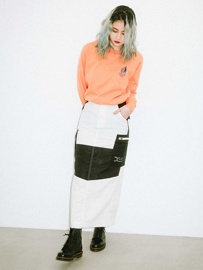 COLOR BLOCK CARGO MAXI SKIRT - X-girl