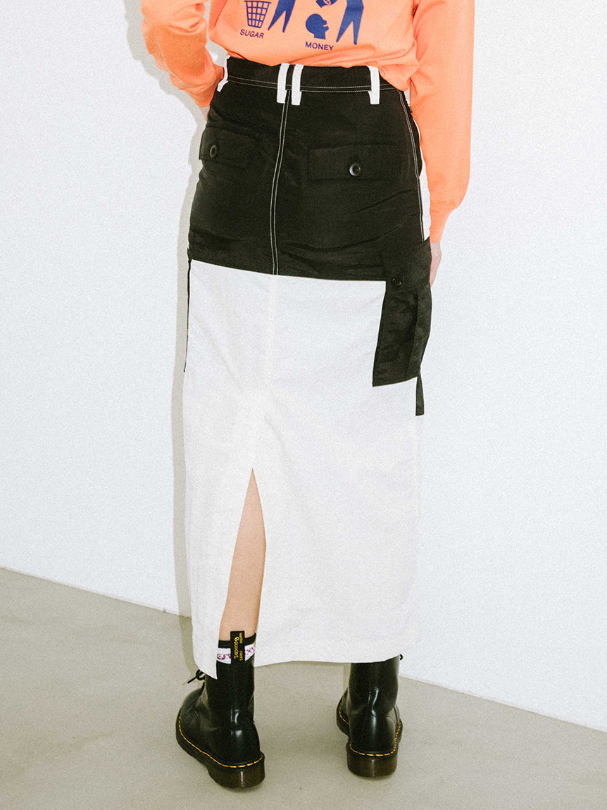 COLOR BLOCK CARGO MAXI SKIRT - X-girl