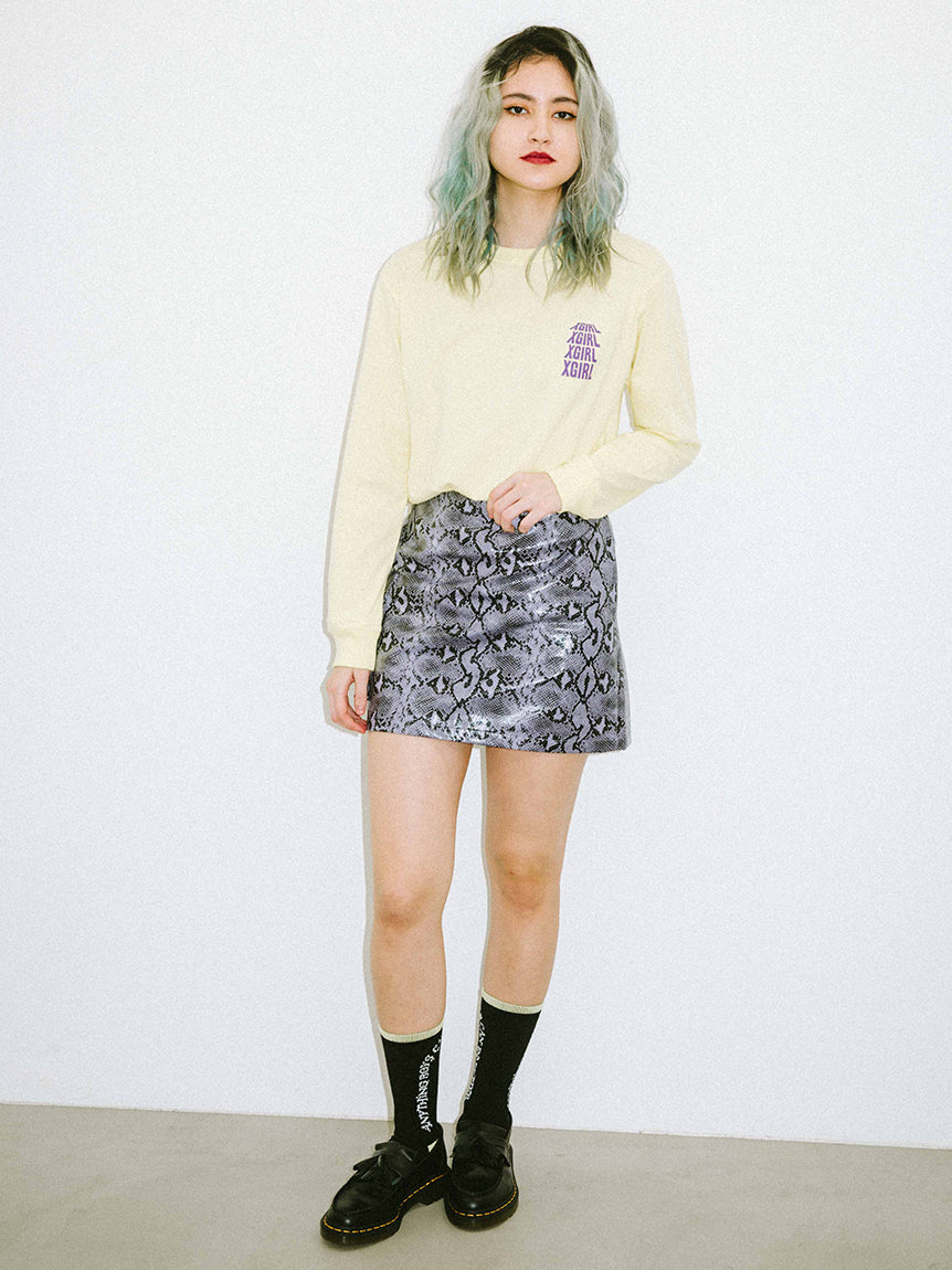 SNAKE PATTERN SKIRT - X-girl