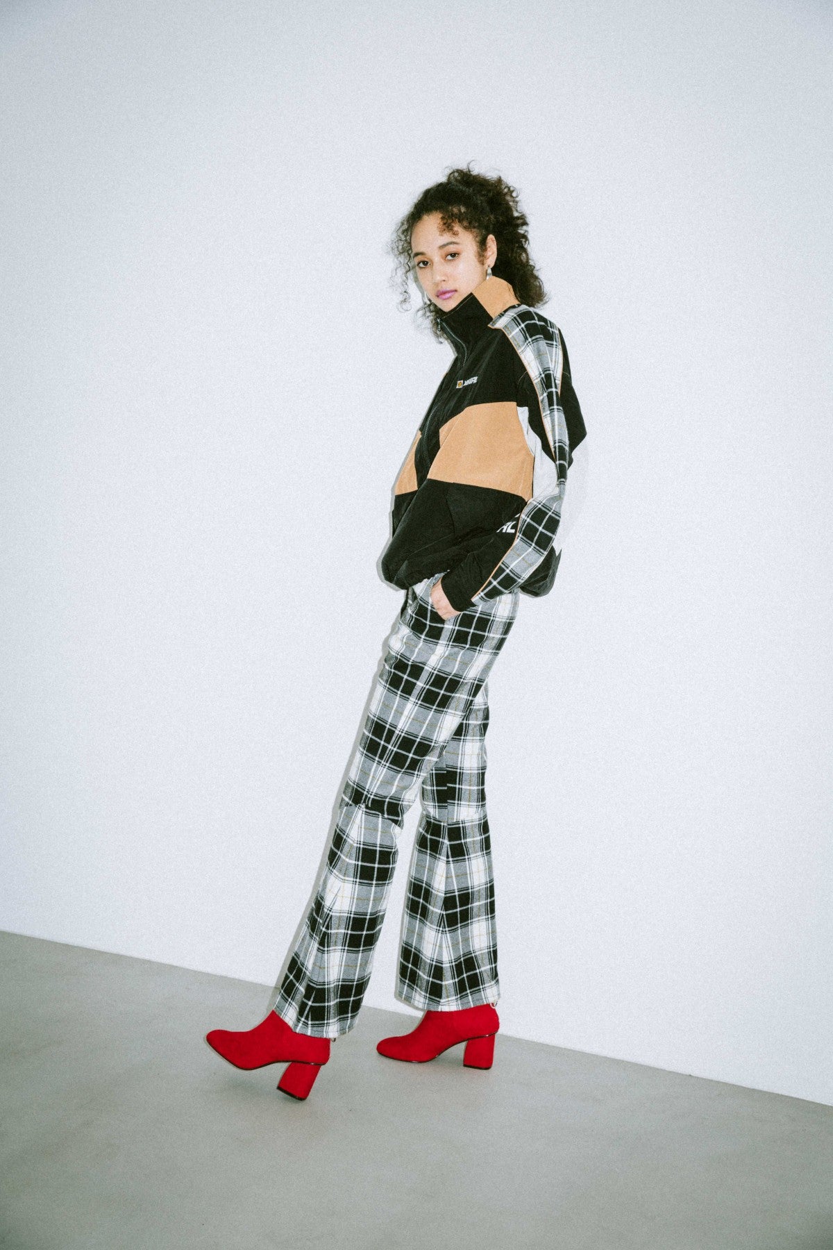 PLAID FLARE PANTS - X-girl