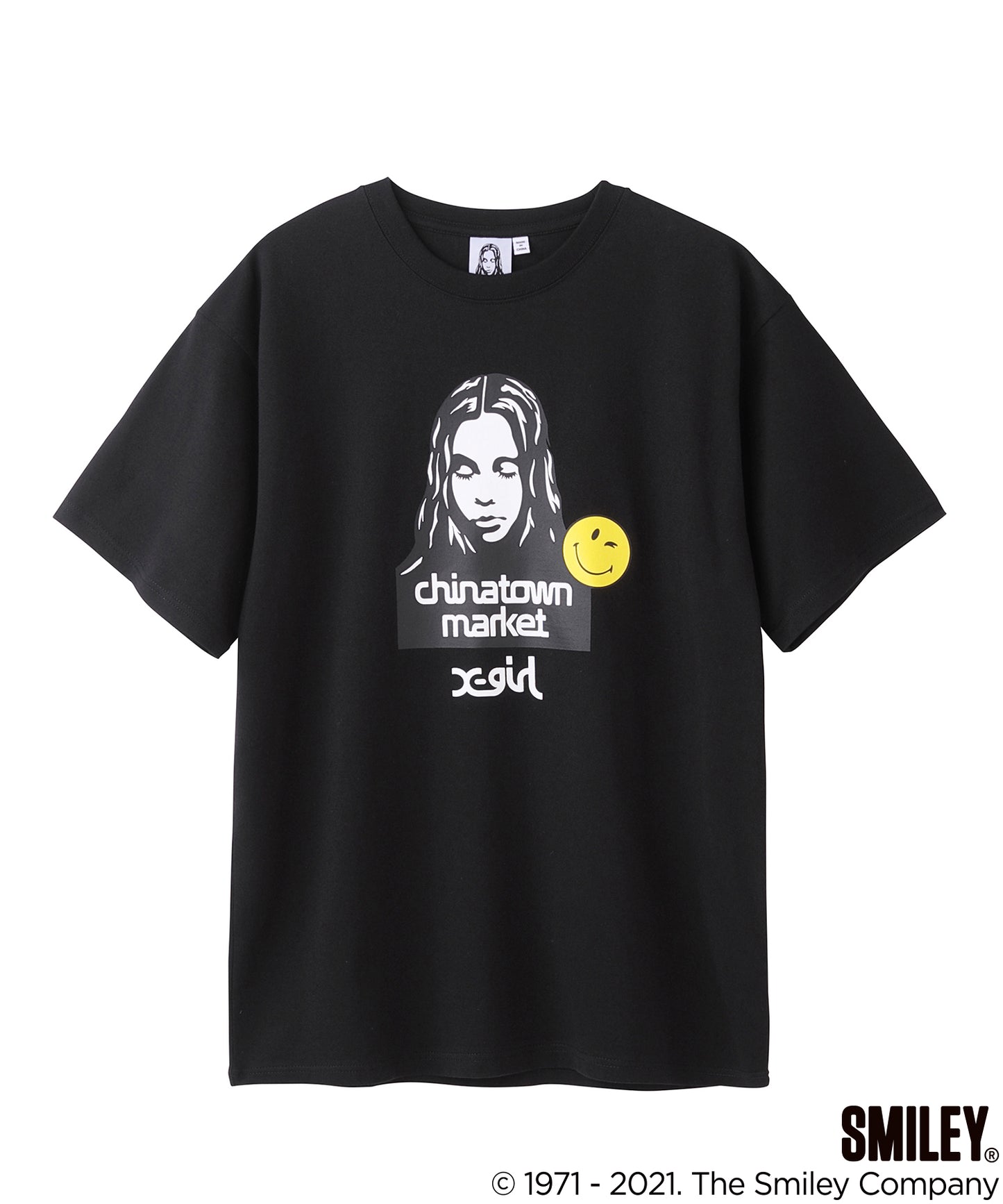 X-girl × CHINATOWN MARKET WINKY FACE S/S TEE