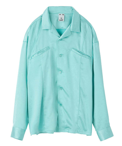 SATIN OPEN COLLAR SHIRT, SHIRT, X-Girl  