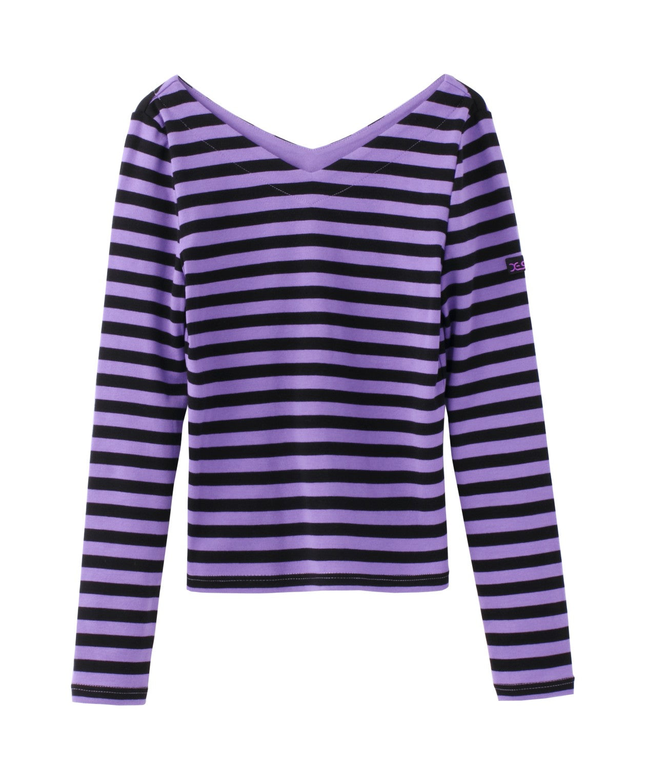 V-NECK STRIPED TOP - X-girl