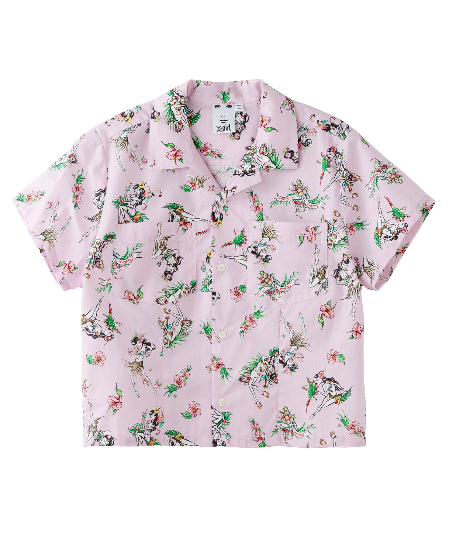 X-girl x FALINE GIRLS ALOHA SHIRT, SHIRT, X-Girl  