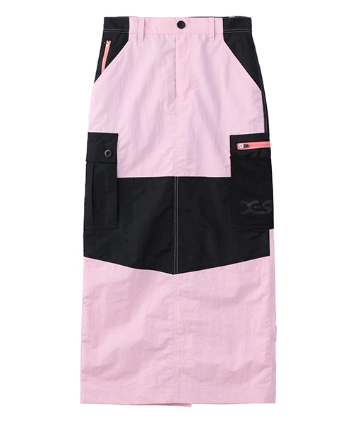 COLOR BLOCK CARGO MAXI SKIRT - X-girl