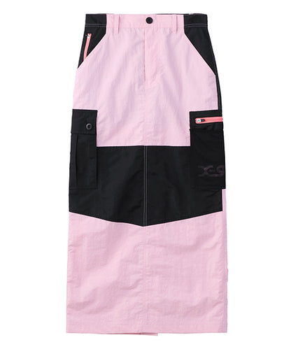 COLOR BLOCK CARGO MAXI SKIRT - X-girl