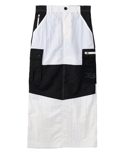 COLOR BLOCK CARGO MAXI SKIRT - X-girl