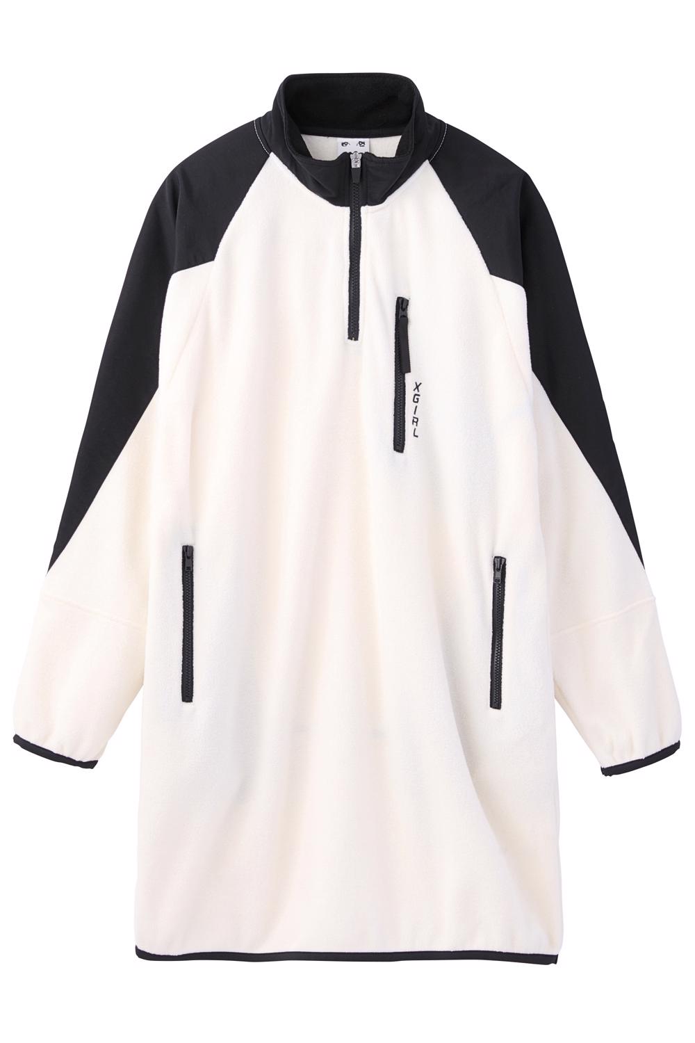 HALF ZIP FLEECE DRESS - X-girl