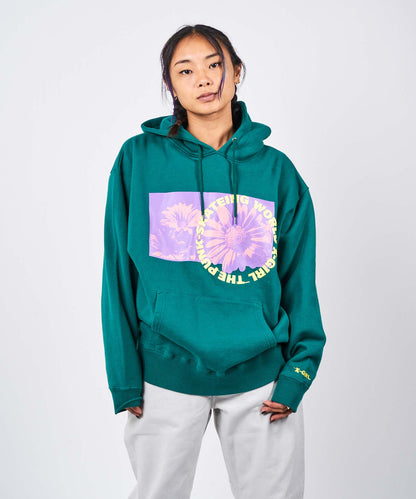 MONOCHROME DAISY SWEAT HOODIE