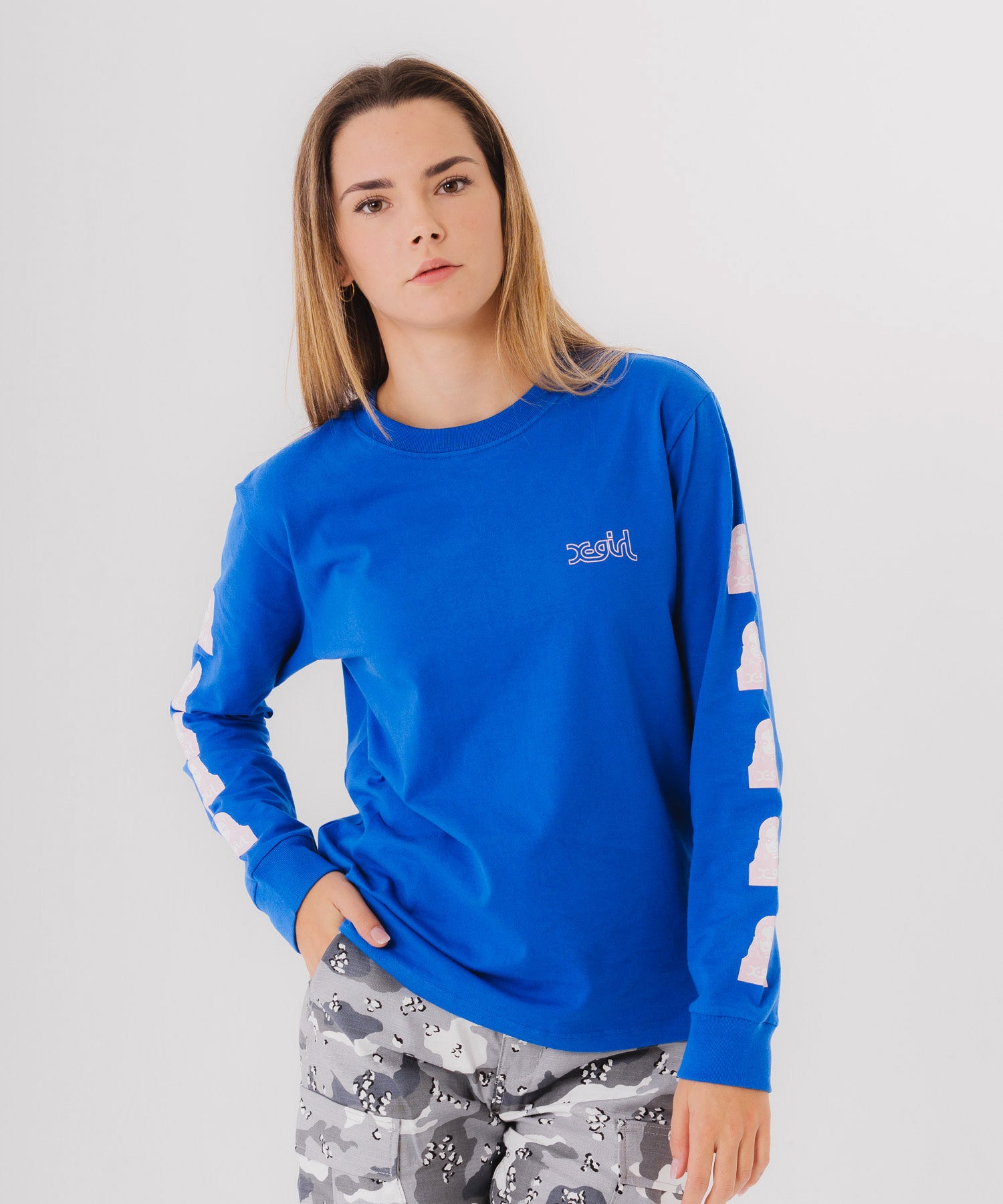 FACE L/S REGULAR TEE - X-girl